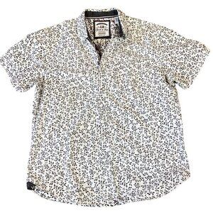 Thread & Cloth Men's Sz M Short Sleeve Button-Down Shirt Leaf Print 278i